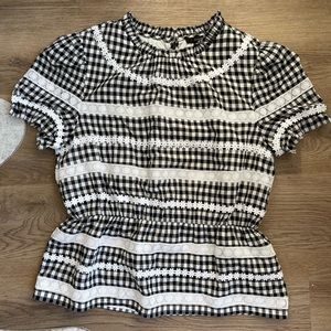 JCrew b/w gingham short sleeve, size xs.